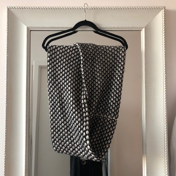 J. Crew HoneyComb Black and White Infinity Scarf - Picture 1 of 6